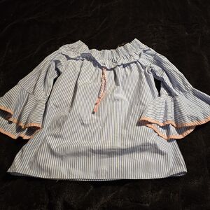 Blue and Pink Striped Kids Blouse